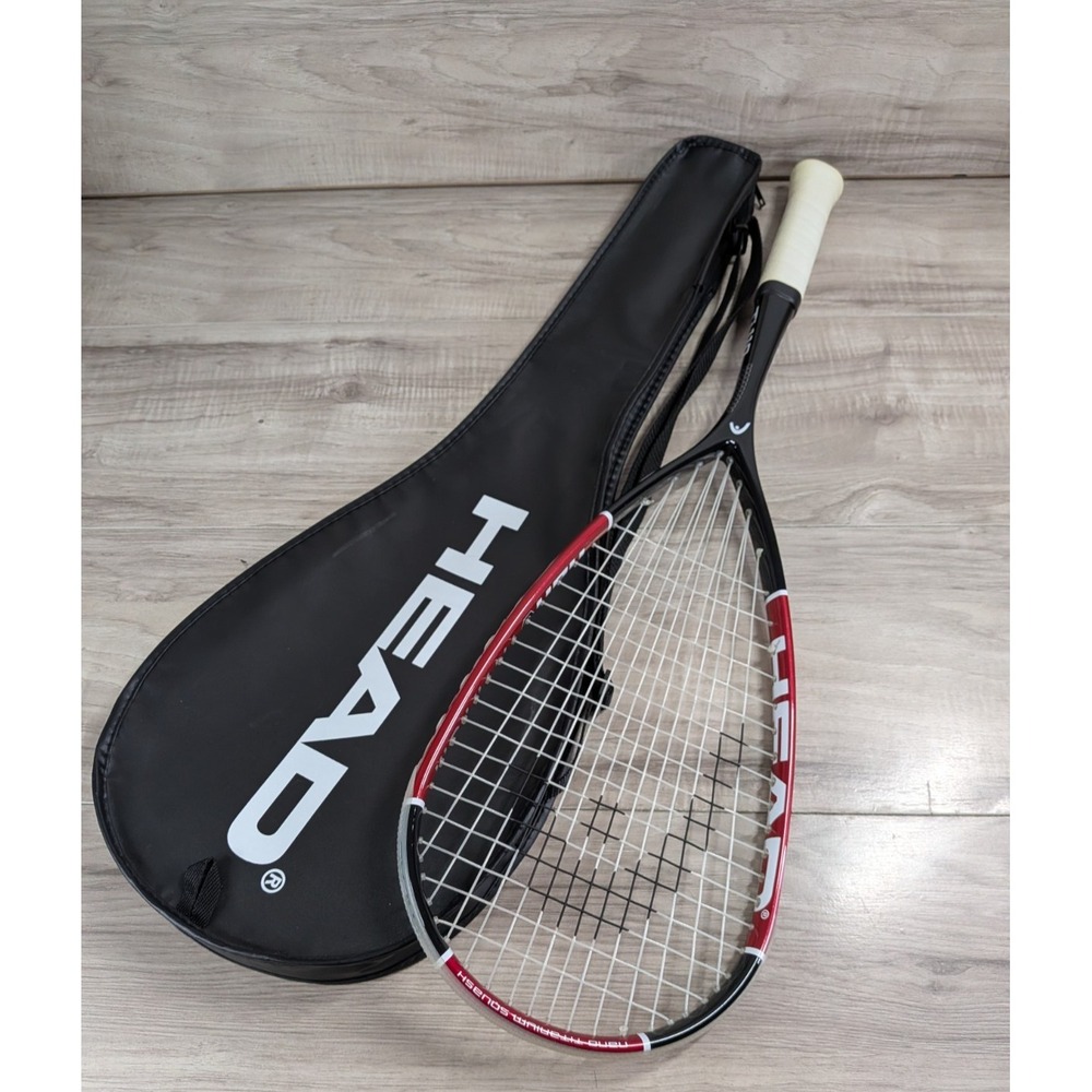 Head Ti.110 Nano Squash Racket & Storage Bag Red Black Titanium Adult EUC